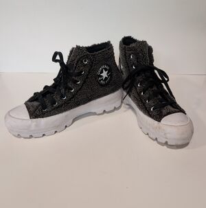 Converse Dark Grey Sherpa Platforms